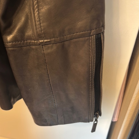 Marc New York soft gray  Leather Jacket with Fitted Moto Design - Picture 9 of 14